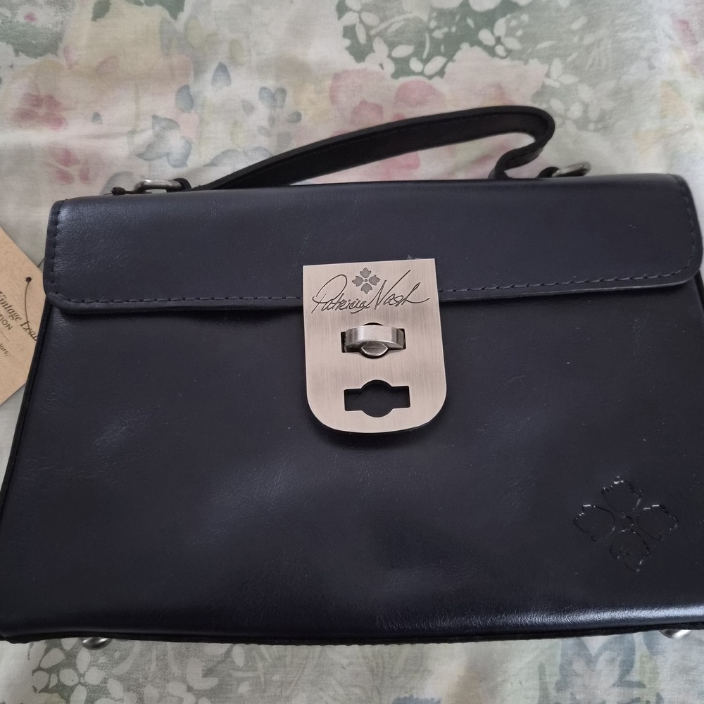 Patricia Nash Distressed Carisbrooke Dark NAVY Leather Crossbody Bag
